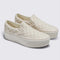 cream and white checkerboard vans slip-on stackforms