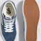 top and bottom view of vintage indigo pigskin suede old skool sneakers