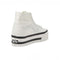 back view of white vans sk8-hi tapered stackform sneaker with black trim