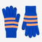 peach and cobalt striped gloves with tech compatible fingertips