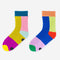 mismatched color ribbed crew socks