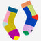 mismatched color ribbed crew socks