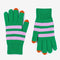 green and lilac striped gloves with tech compatible fingertips