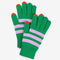 green and lilac striped gloves with tech compatible fingertips