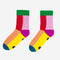 colorful color block house socks