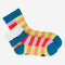 fuzzy interior of multicolor stripe ribbed socks