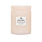 large 18oz. coconut papaya scented candle in a light pink embossed vessel