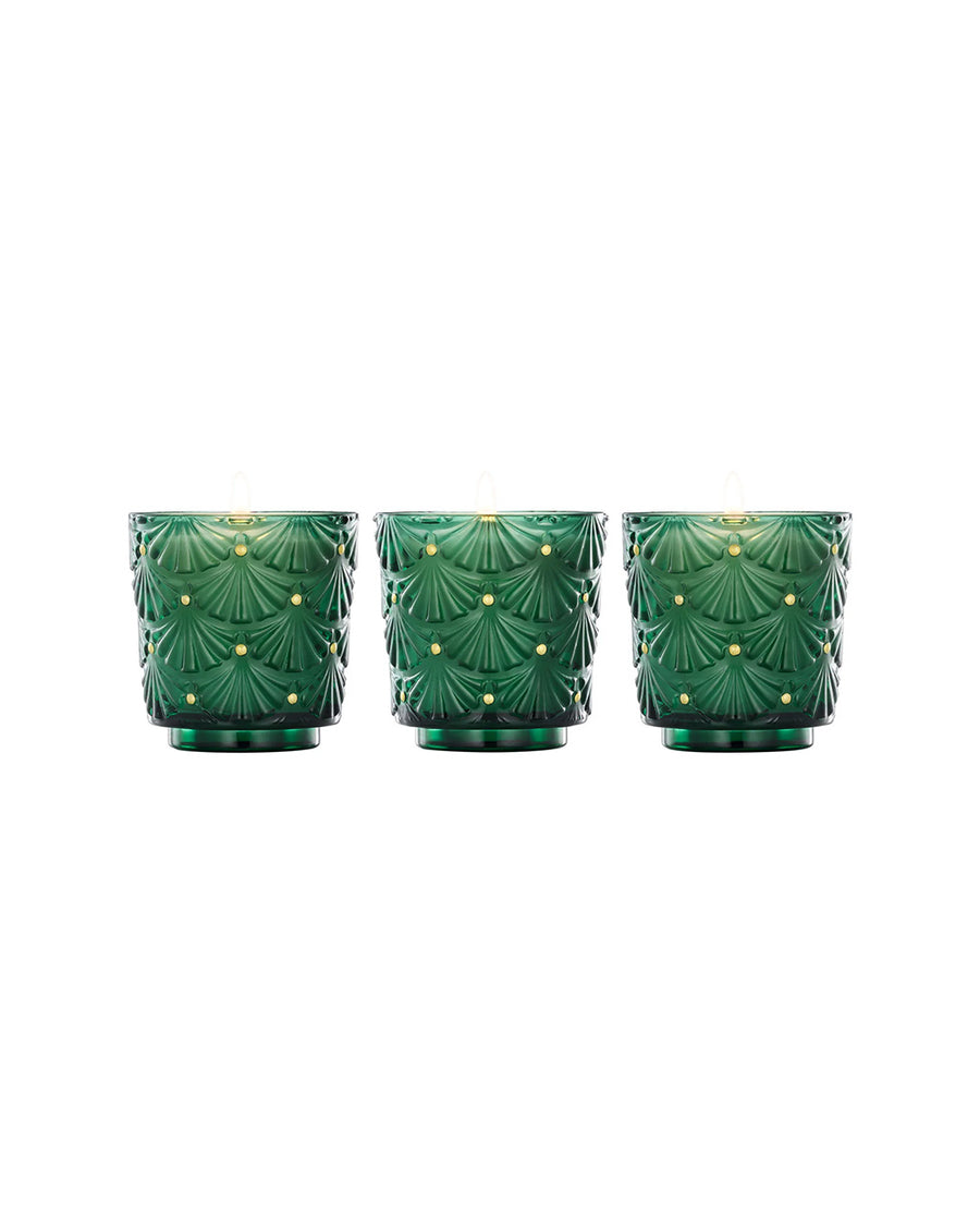 set of 3 noble fir garland 5oz candles