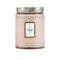 large 18oz. panjore lychee scented candle in a light pink embossed vessel