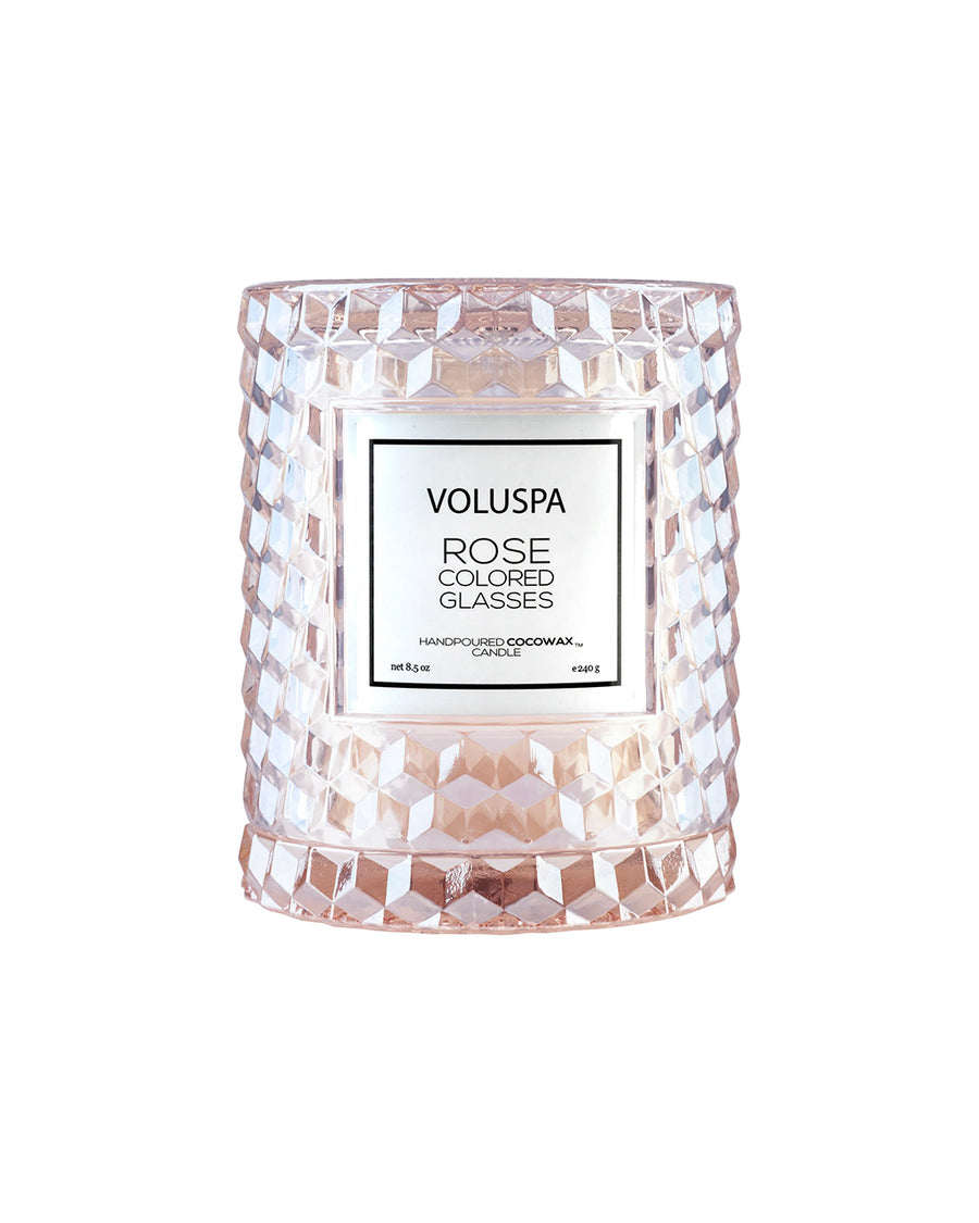 light pink rose scented 8.5oz. cloche candle 