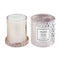 light pink rose scented 8.5oz. cloche candle  with the lid off revealing a white interior candle