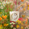 white wildflower scented candle and box surrounded by flowers