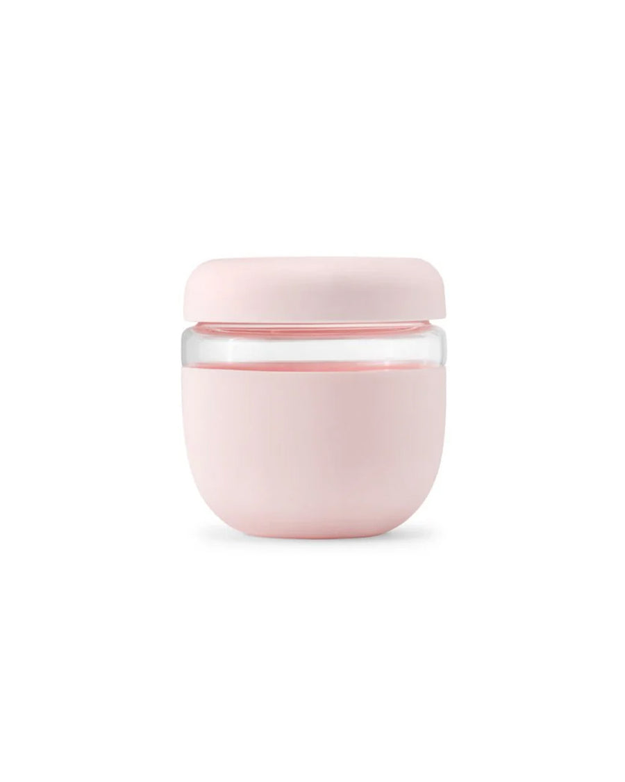 24 oz pink seal tight glass bowl with lid