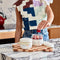 model using 24 oz cream terrazzo seal tight glass bowl with lid