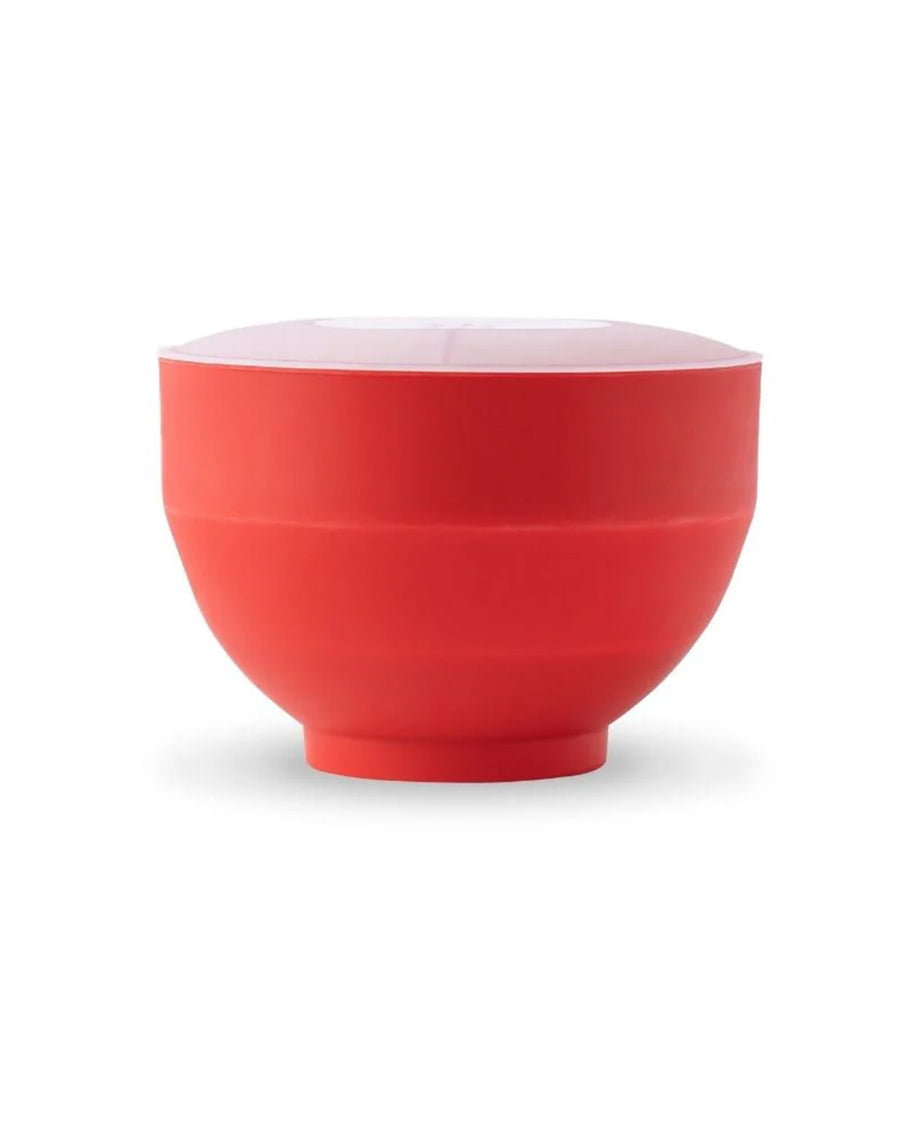 red silicone reusable popcorn popper