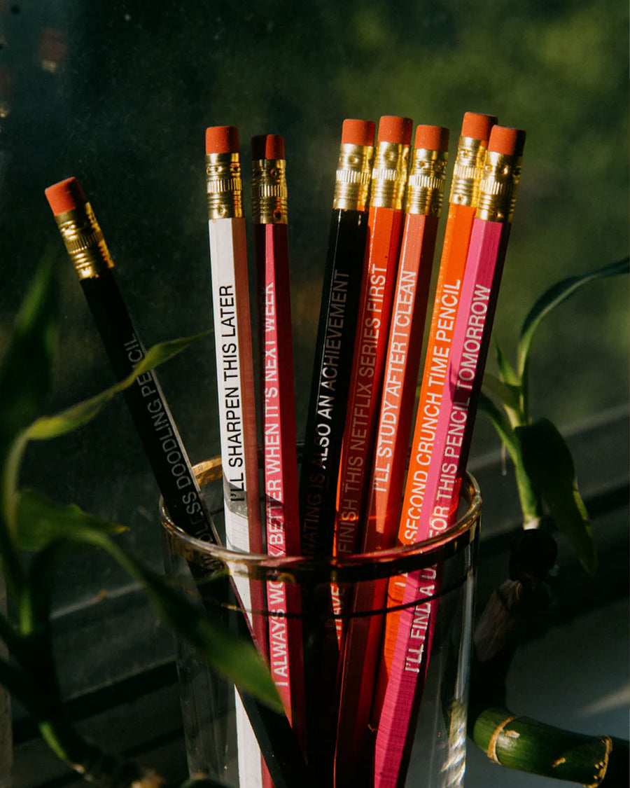 various sayings on wooden pencils