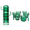 set of six cactus handled mugs that easily stack on a white ground