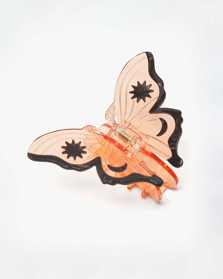 peach monarch butterfly hair claw