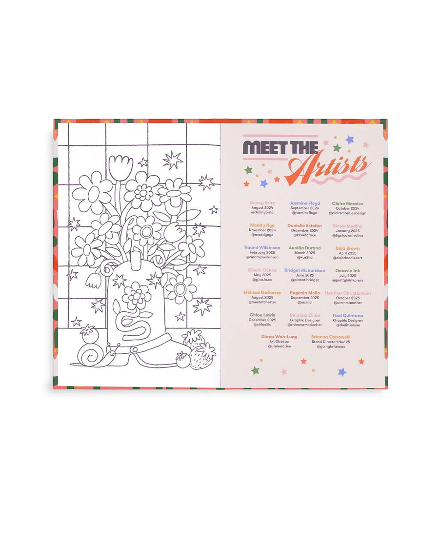 meet the artists and coloring page