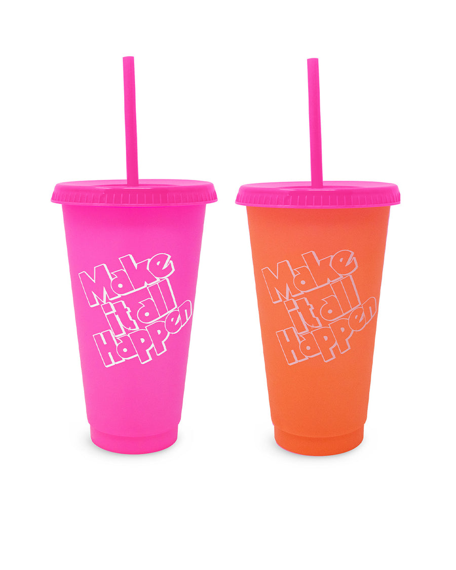 make it all happen pink/orange color changing cup