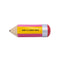 yellow and pink pencil shaped de-stress ball