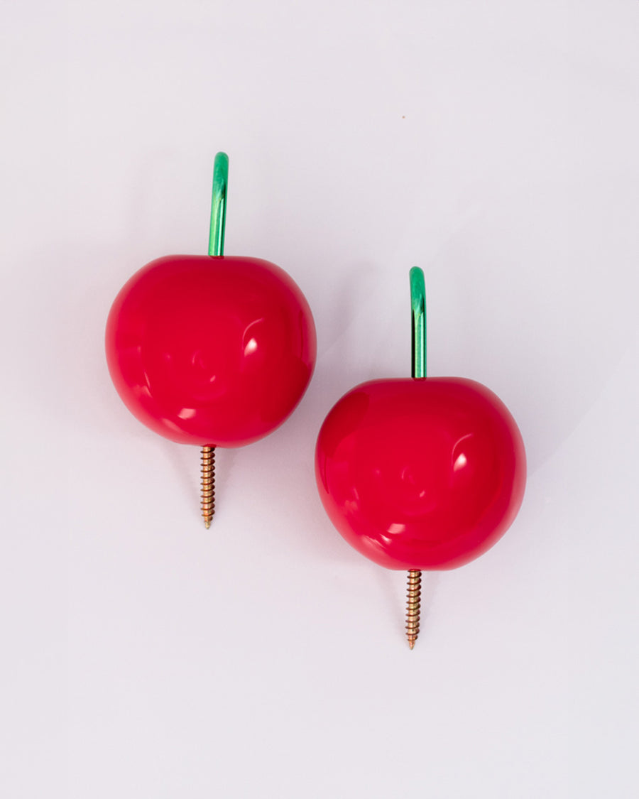 bottom view of set of 2 cherry shaped hooks