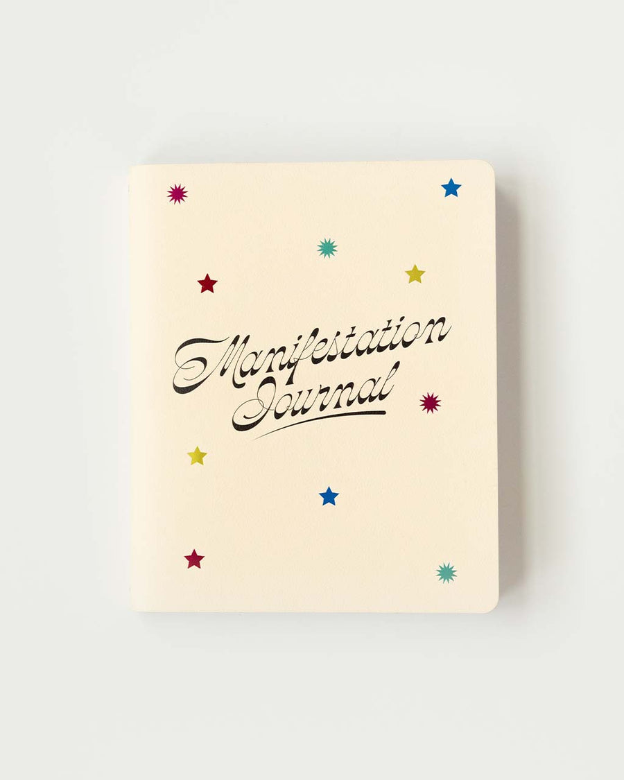 sand manifestation journal with colorful star print