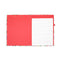 red interior and notepad of light pink clipboard folio with cherry and assorted floral print