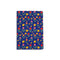 navy blue notebook with pink, red and orange tulip print