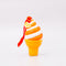 ceramic orange and white swirled ice cream cone ornament