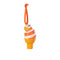 ceramic orange and white swirled ice cream cone ornament