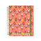 pink 17-month large planner with colorful tulip print and yellow star design