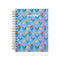 light blue 17-month planner with colorful tulip and star print