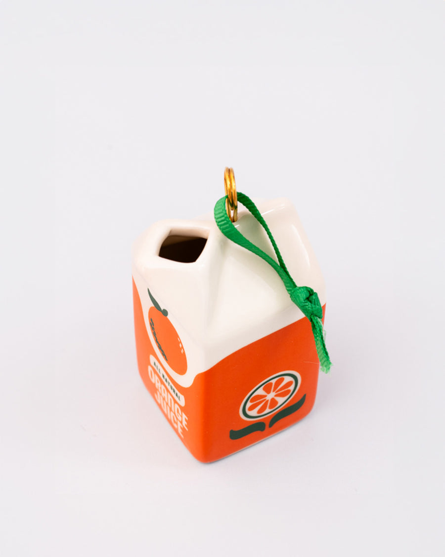 top view of ceramic orange juice shaped ornament