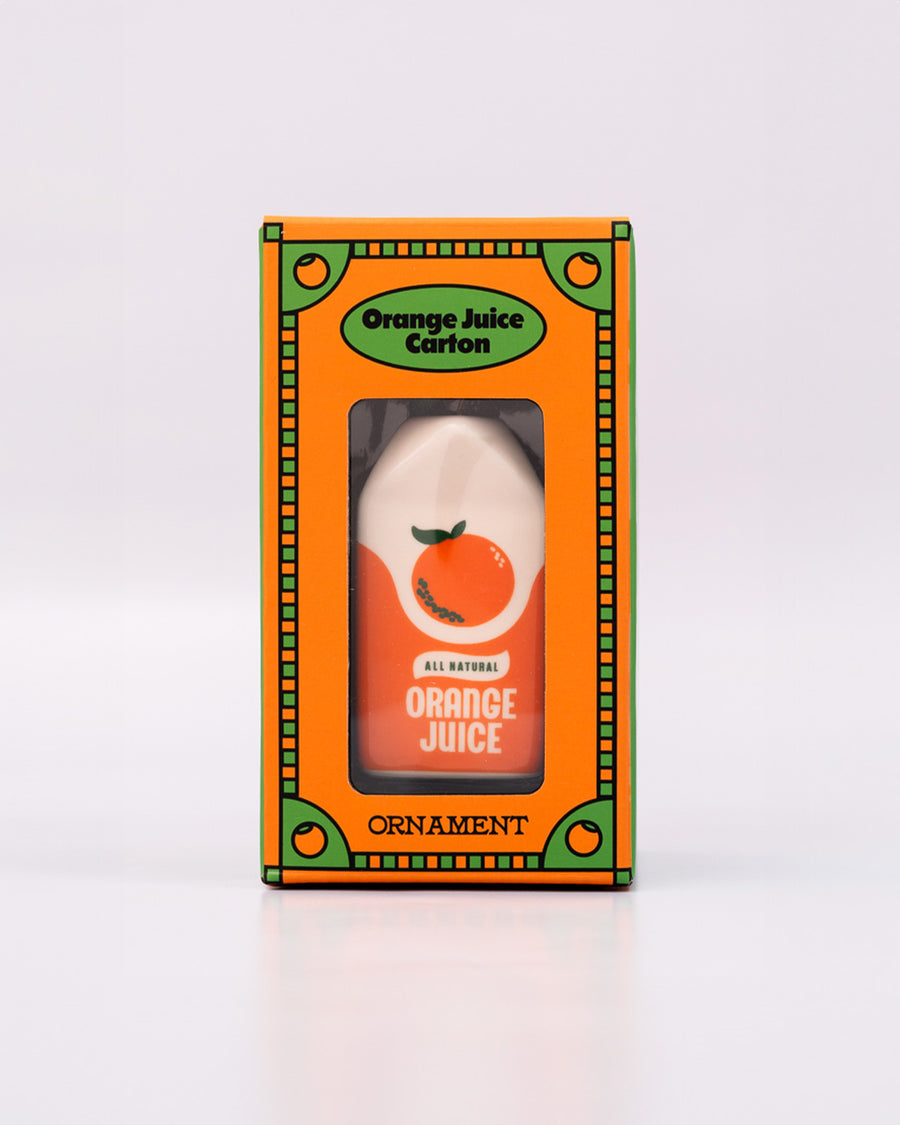 packaged ceramic orange juice shaped ornament