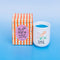 sweet scented candle with 'pocket candy' across the front with box