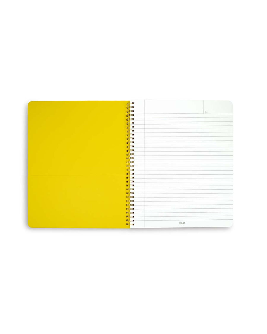 yellow interior of large notebook