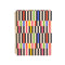 black, tan and colorful vertical striped mini notebook