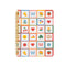 white mini notebook with colorful patchwork design