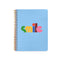 baby blue mini notebook with rainbow 'smile' typography across the front