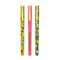 set of three pens: yellow geometric floral, pink 'grow your own way', and green geometric floral