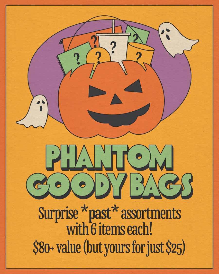 phantom goody bags. surprise *past* assortments with 6 items each! $80+ value (but yours for just $25)