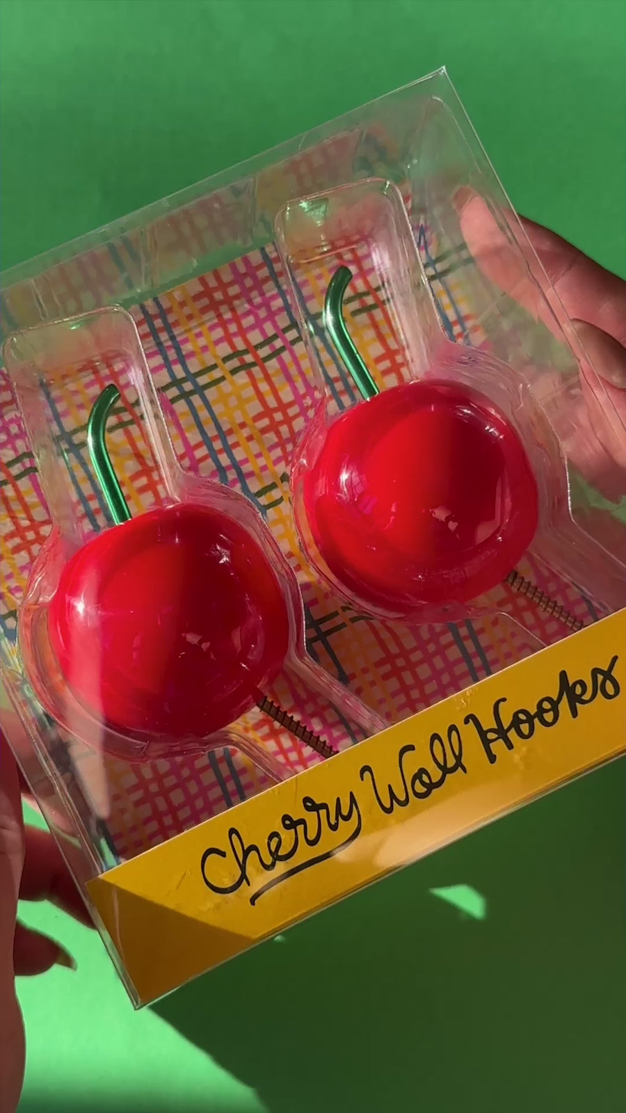 model showing 2 cherry shaped wall hooks