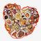 image of completed food puzzle in heart shape