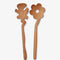 wooden flower shaped serving spoons