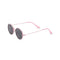 side view of pink metal sunglasses with pink stems