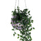 8-inch disco ball planter with hanging plant inside on white background