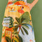 up close of vibrant beach midi skirt