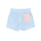 backview of light blue and light pink two tones shorts