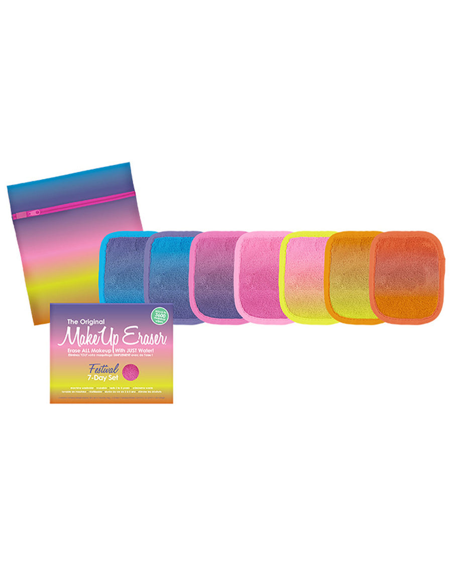 set of 7 ombre colored makeup cloths